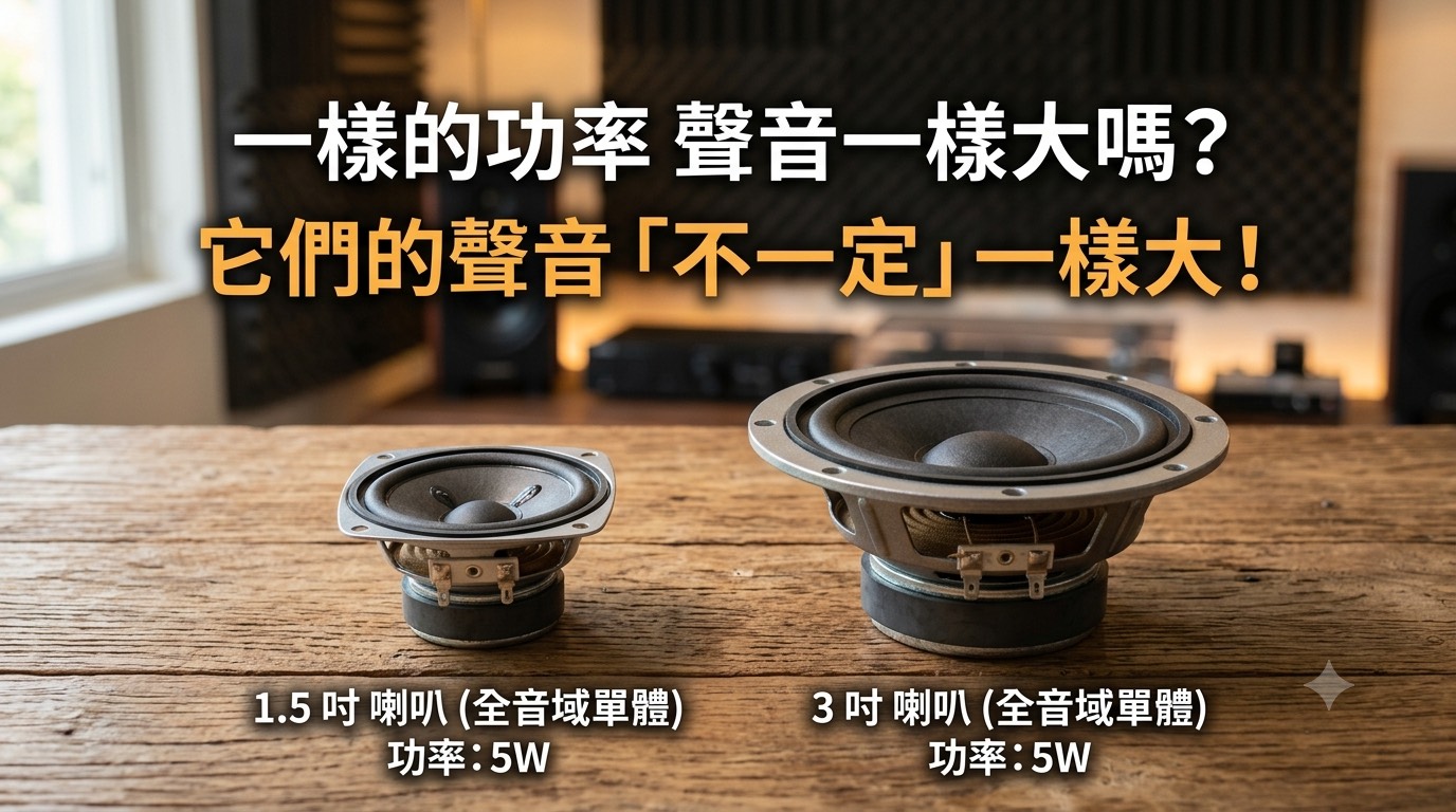 喇叭的額定瓦數（W）越大，代表聲音就一定越大嗎？