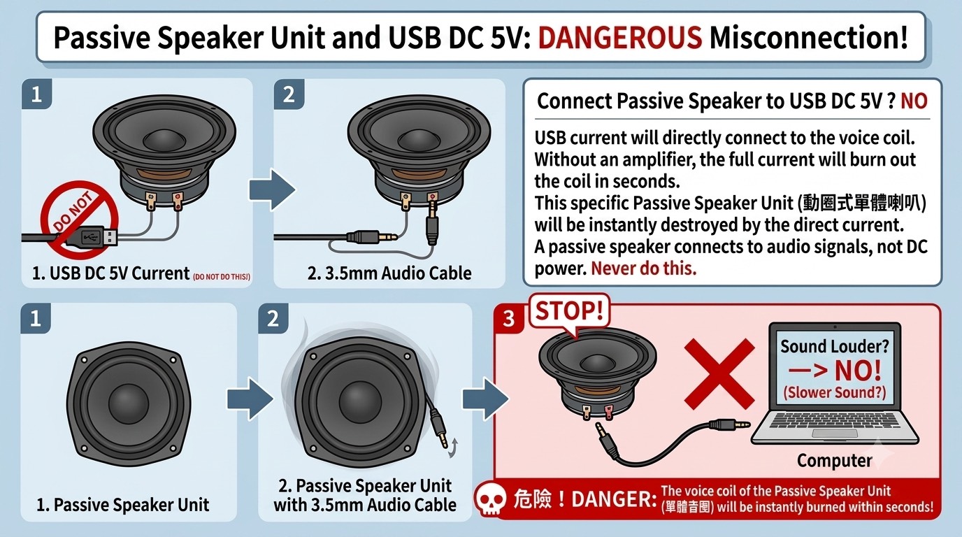 Title: Can a Passive Speaker Unit Directly Take USB DC 5V?