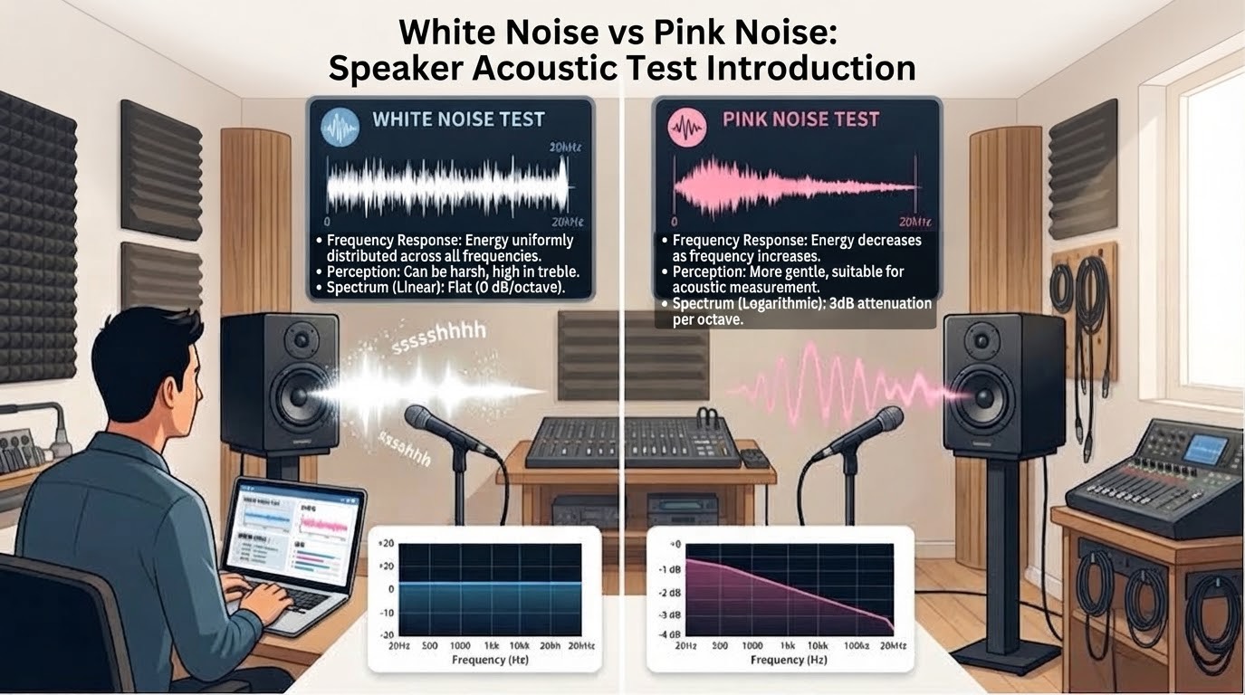 Differences and Functional Analysis of White Noise and Pink Noise Testing